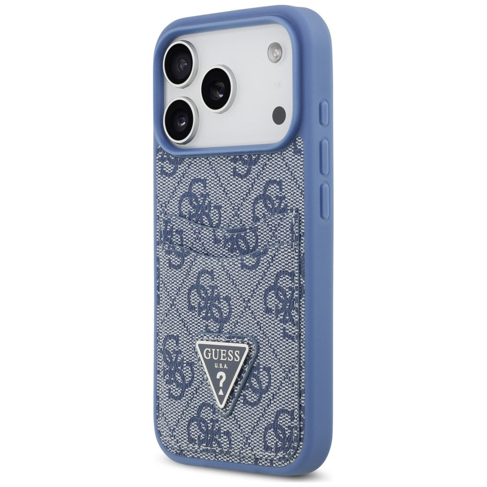 Θήκη για Apple iPhone 18 Pro / 17 Pro, Guess, 4G Double Card Triangle, Μπλε