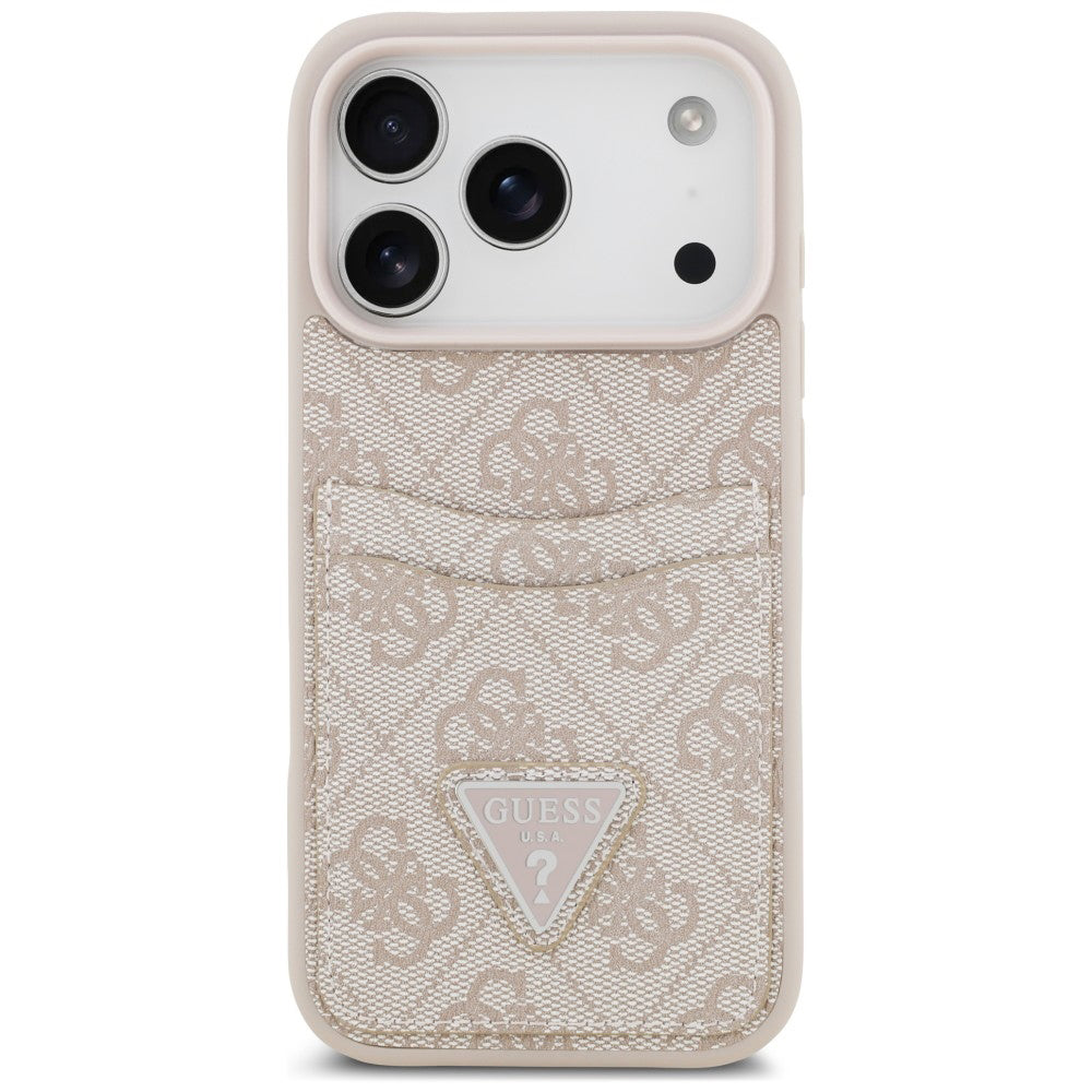 Θήκη για Apple iPhone 18 Pro / 17 Pro, Guess, 4G Double Card Triangle, Ροζ