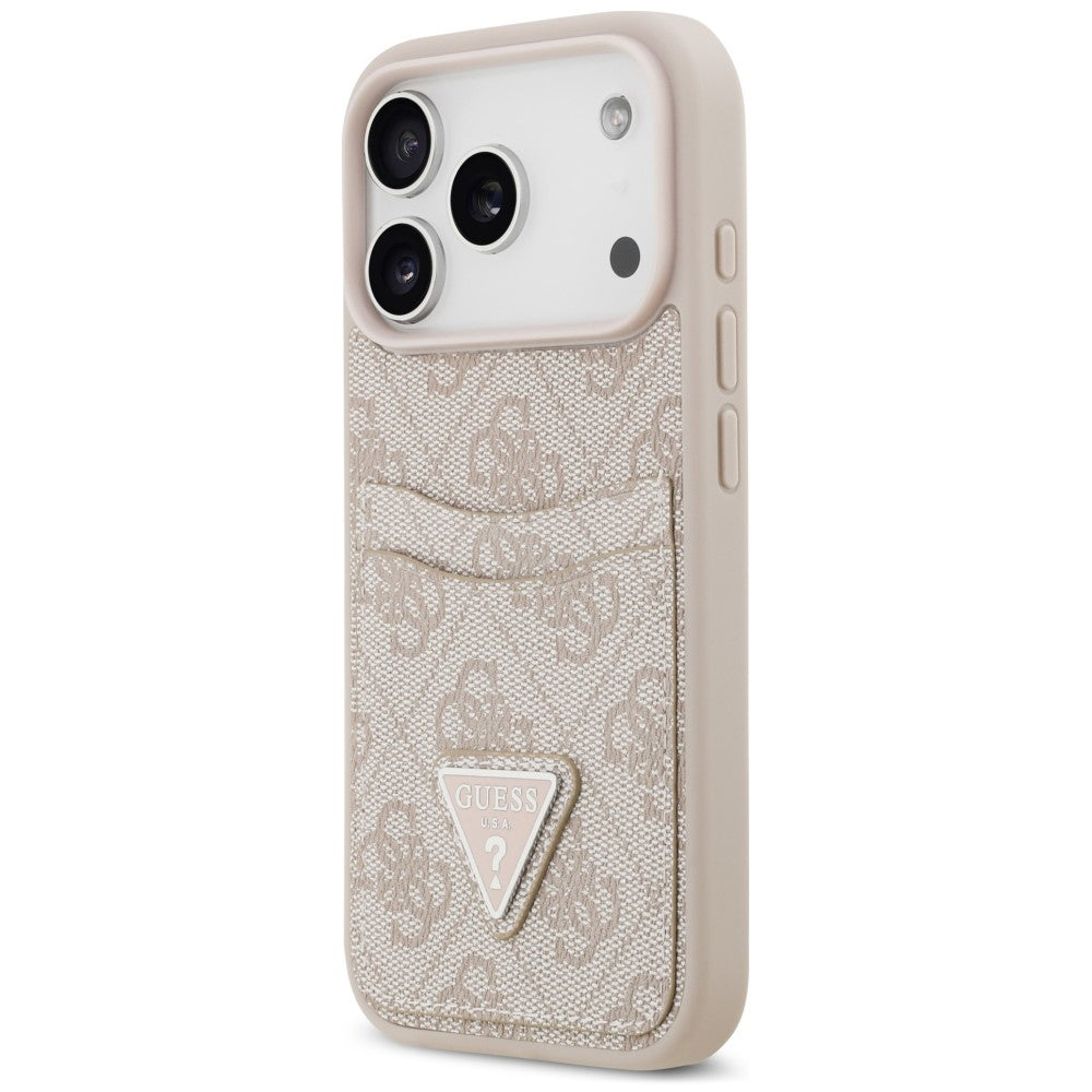 Θήκη για Apple iPhone 18 Pro / 17 Pro, Guess, 4G Double Card Triangle, Ροζ