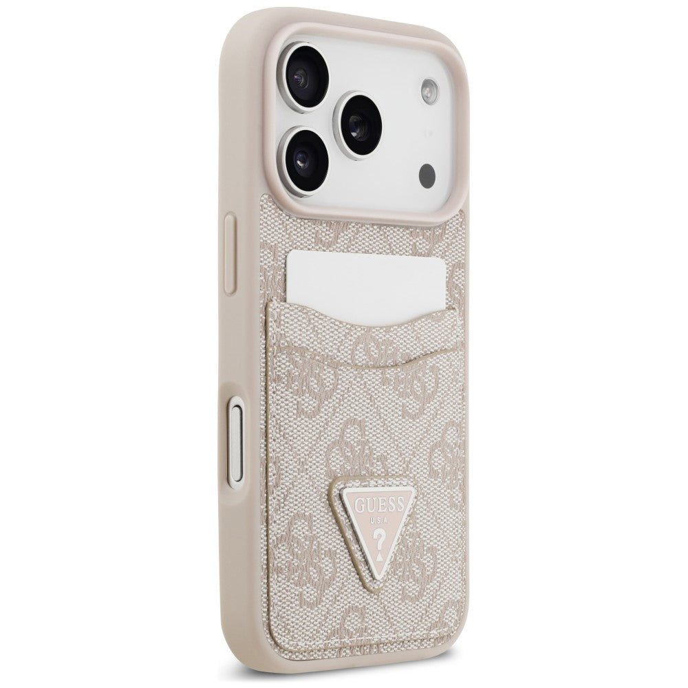 Θήκη για Apple iPhone 18 Pro / 17 Pro, Guess, 4G Double Card Triangle, Ροζ