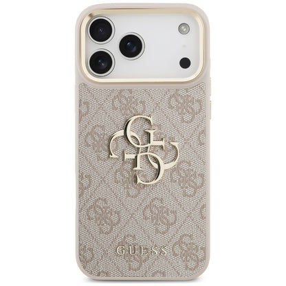 Θήκη για Apple iPhone 18 Pro / 17 Pro, Guess, Big 4G Classic Logo & Big Strap Metal Buttons, Ροζ