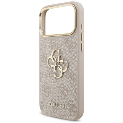 Θήκη για Apple iPhone 18 Pro / 17 Pro, Guess, Big 4G Classic Logo & Big Strap Metal Buttons, Ροζ