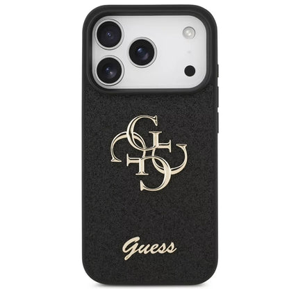 Θήκη για Apple iPhone 18 Pro / 17 Pro, Guess, Fixed Glitter Big 4G, Μαύρο