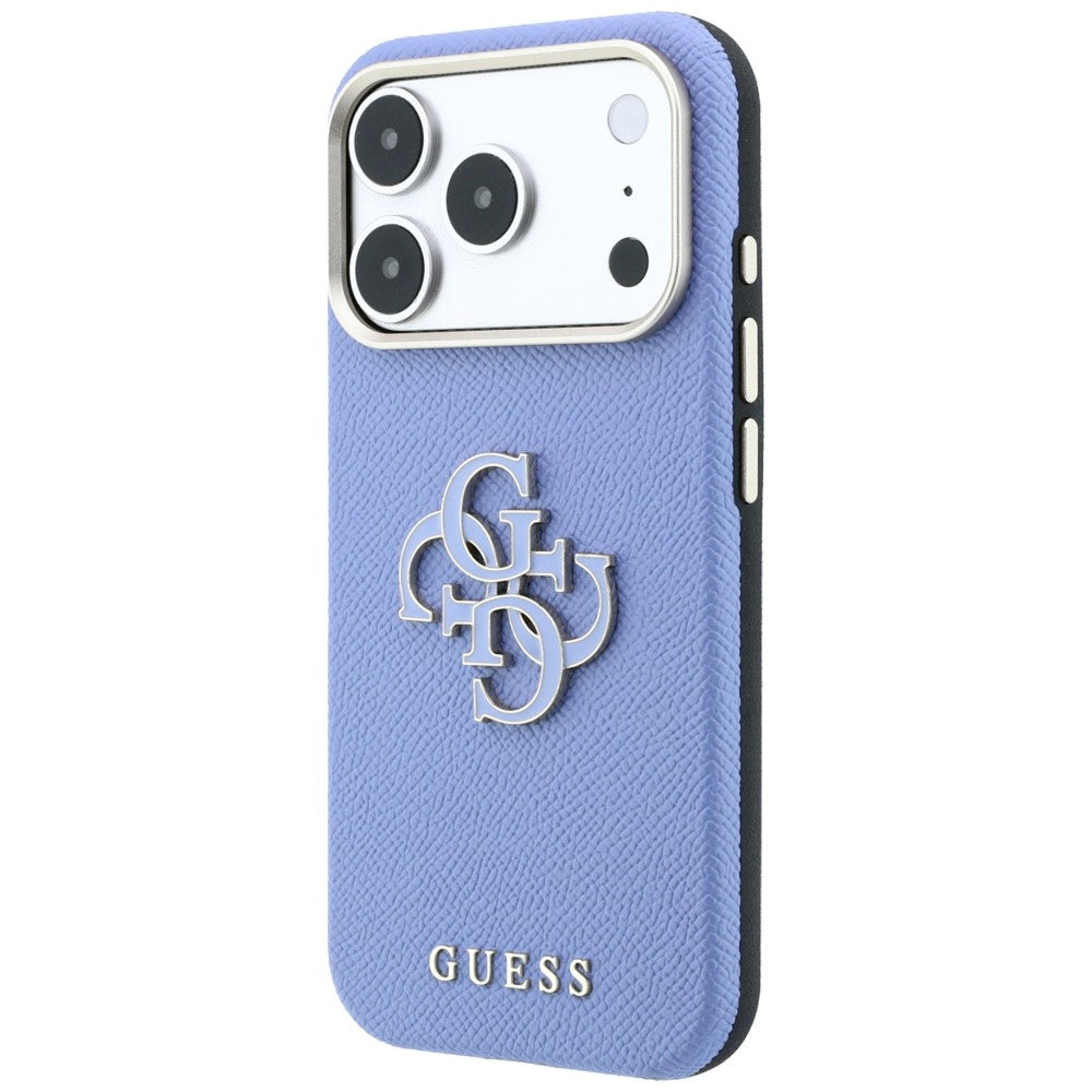 Θήκη για Apple iPhone 18 Pro / 17 Pro, Guess, Μεγάλο Λογότυπο από Ρητίνη με Υφή, Μπλε