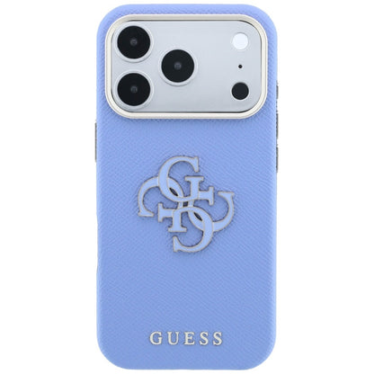 Θήκη για Apple iPhone 18 Pro / 17 Pro, Guess, Μεγάλο Λογότυπο από Ρητίνη με Υφή, Μπλε