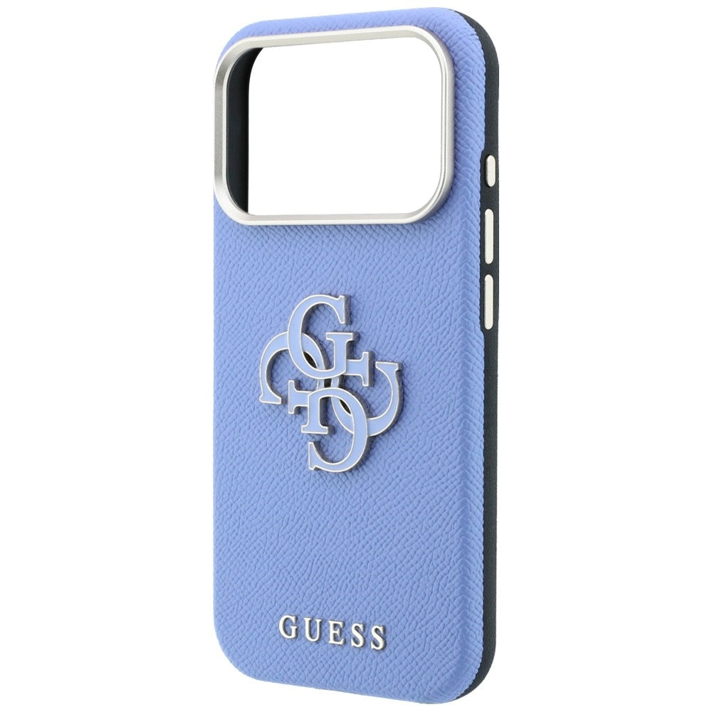 Θήκη για Apple iPhone 18 Pro / 17 Pro, Guess, Μεγάλο Λογότυπο από Ρητίνη με Υφή, Μπλε