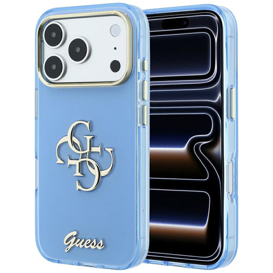 Θήκη για Apple iPhone 18 Pro / 17 Pro, Guess, IML 4G Metal Script, Μπλε