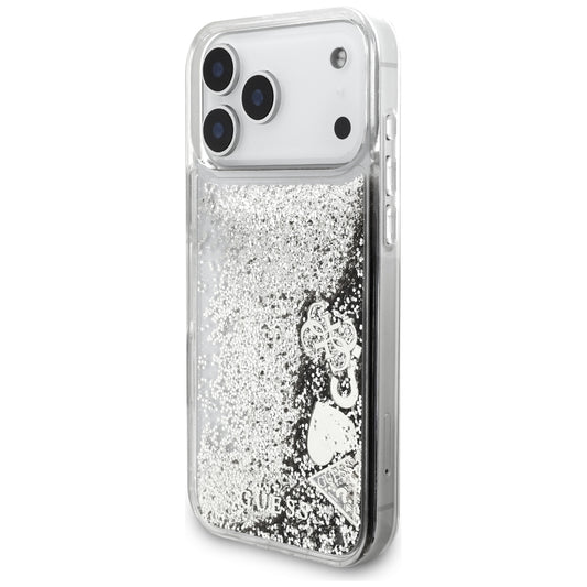 Θήκη για Apple iPhone 18 Pro / 17 Pro, Guess, Liquid Glitter Charms, Ασημί
