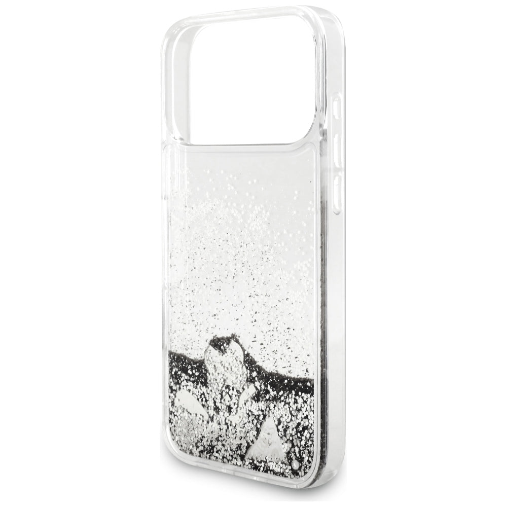Θήκη για Apple iPhone 18 Pro / 17 Pro, Guess, Liquid Glitter Charms, Ασημί