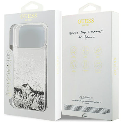 Θήκη για Apple iPhone 18 Pro / 17 Pro, Guess, Liquid Glitter Charms, Ασημί