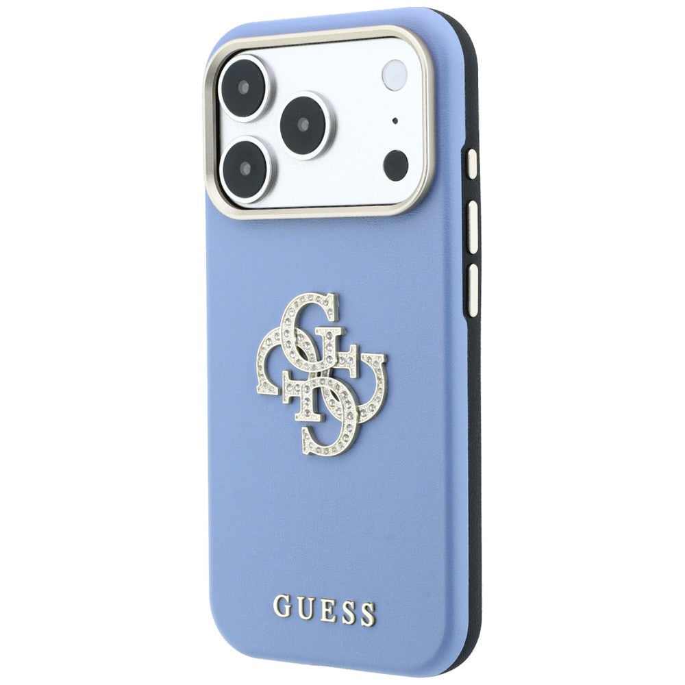 Θήκη για Apple iPhone 18 Pro / 17 Pro, Guess, Smooth Big Strass Logo, Bleu