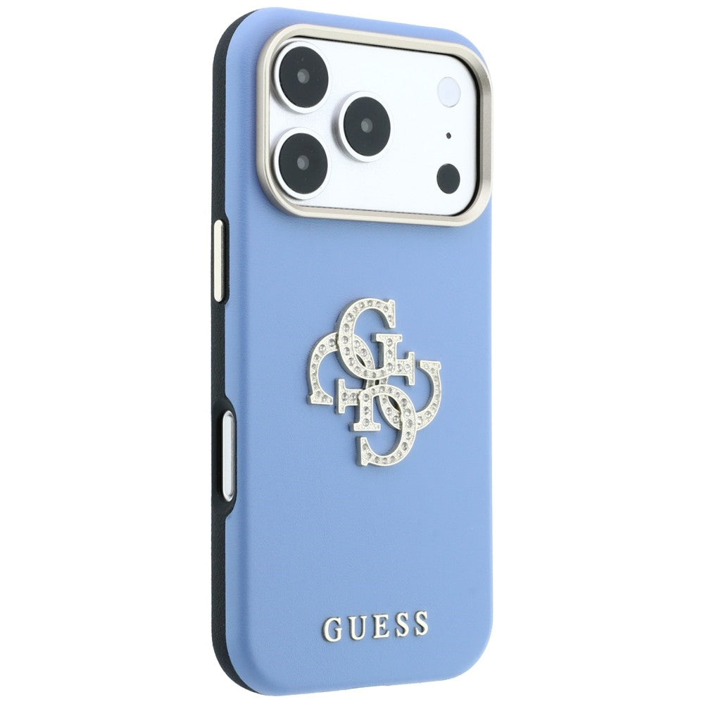 Θήκη για Apple iPhone 18 Pro / 17 Pro, Guess, Smooth Big Strass Logo, Bleu
