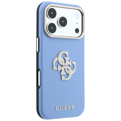 Θήκη για Apple iPhone 18 Pro / 17 Pro, Guess, Smooth Big Strass Logo, Bleu