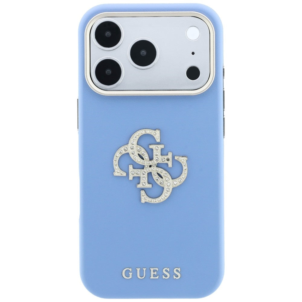 Θήκη για Apple iPhone 18 Pro / 17 Pro, Guess, Smooth Big Strass Logo, Bleu