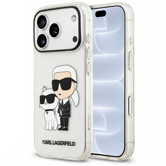 Θήκη για Apple iPhone 18 Pro / 17 Pro, Karl Lagerfeld, IML Glitter Karl and Choupette NFT, Διαφανής