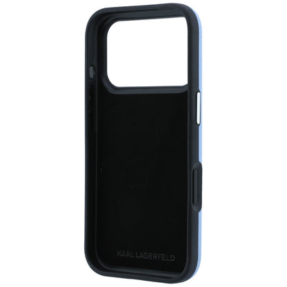 Θήκη για Apple iPhone 18 Pro / 17 Pro, Karl Lagerfeld, Saffiano με καρφίτσα κεφαλής Karl & Choupette και λογότυπο, μπλε