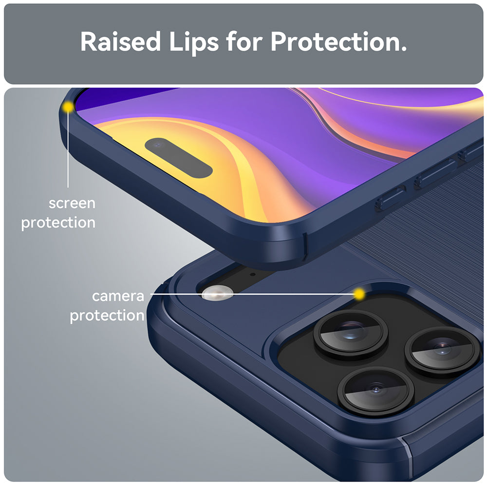 Case for Apple iPhone 18 Pro / 17 Pro, Techsuit, Carbon, Blue