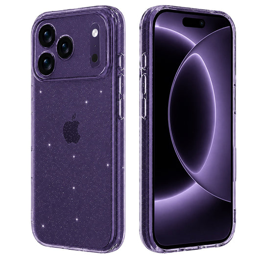 Case for Apple iPhone 18 Pro / 17 Pro, Techsuit, SparkleSkin, Transparent