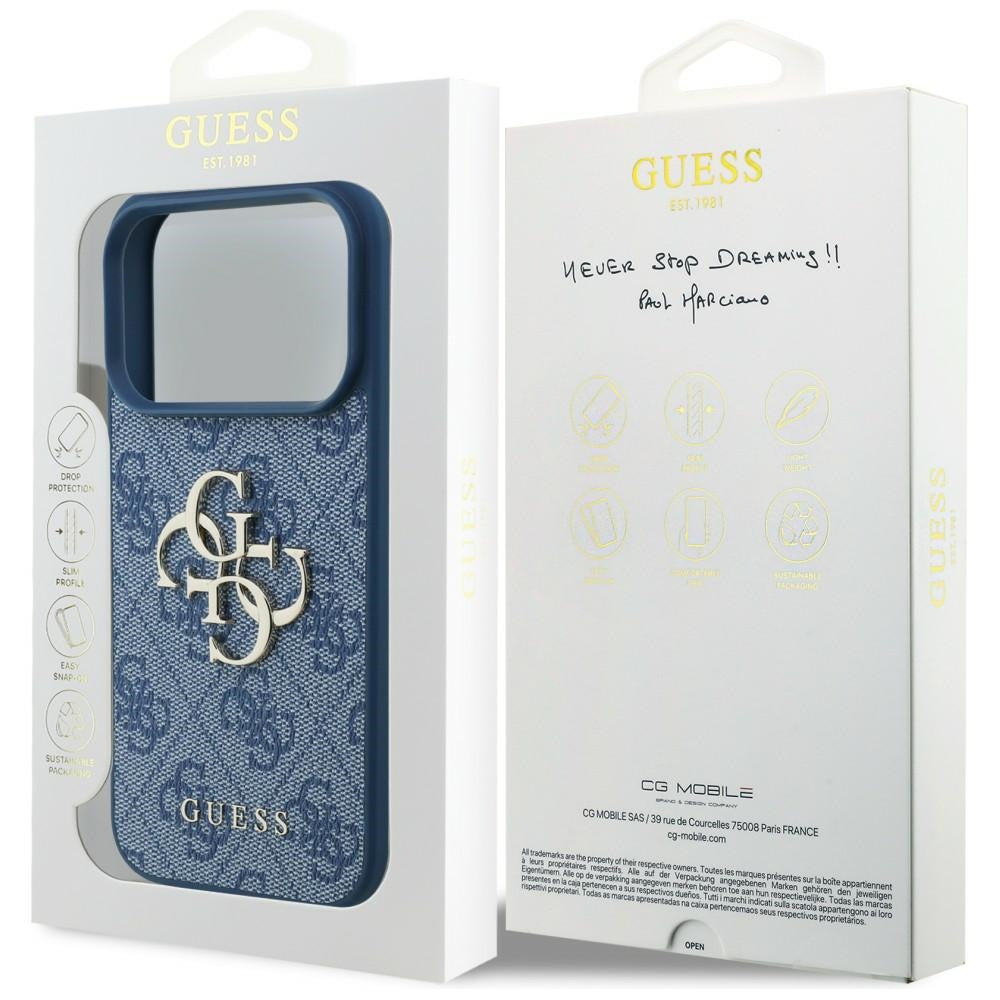 Case for Apple iPhone 18 Pro Max / 17 Pro Max, Guess, 4G Big Logo, Blue