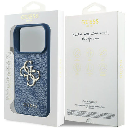 Case for Apple iPhone 18 Pro Max / 17 Pro Max, Guess, 4G Big Logo, Blue