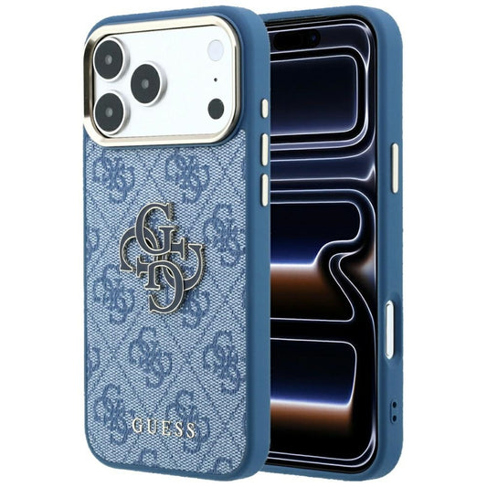 Θήκη για Apple iPhone 18 Pro Max / 17 Pro Max, Guess, 4G Big Resin Logo, Μπλε