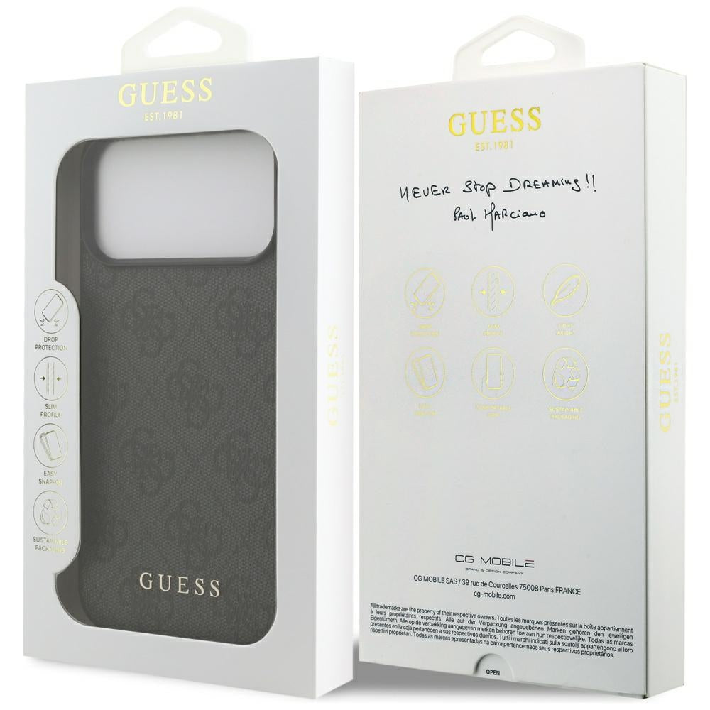 Case for Apple iPhone 18 Pro Max / 17 Pro Max, Guess, 4G Classic Logo, Black