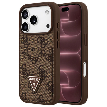Θήκη για Apple iPhone 18 Pro Max / 17 Pro Max, Guess, 4G Double Card Triangle, Καφέ