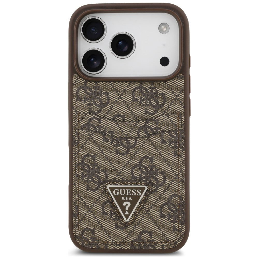 Θήκη για Apple iPhone 18 Pro Max / 17 Pro Max, Guess, 4G Double Card Triangle, Καφέ