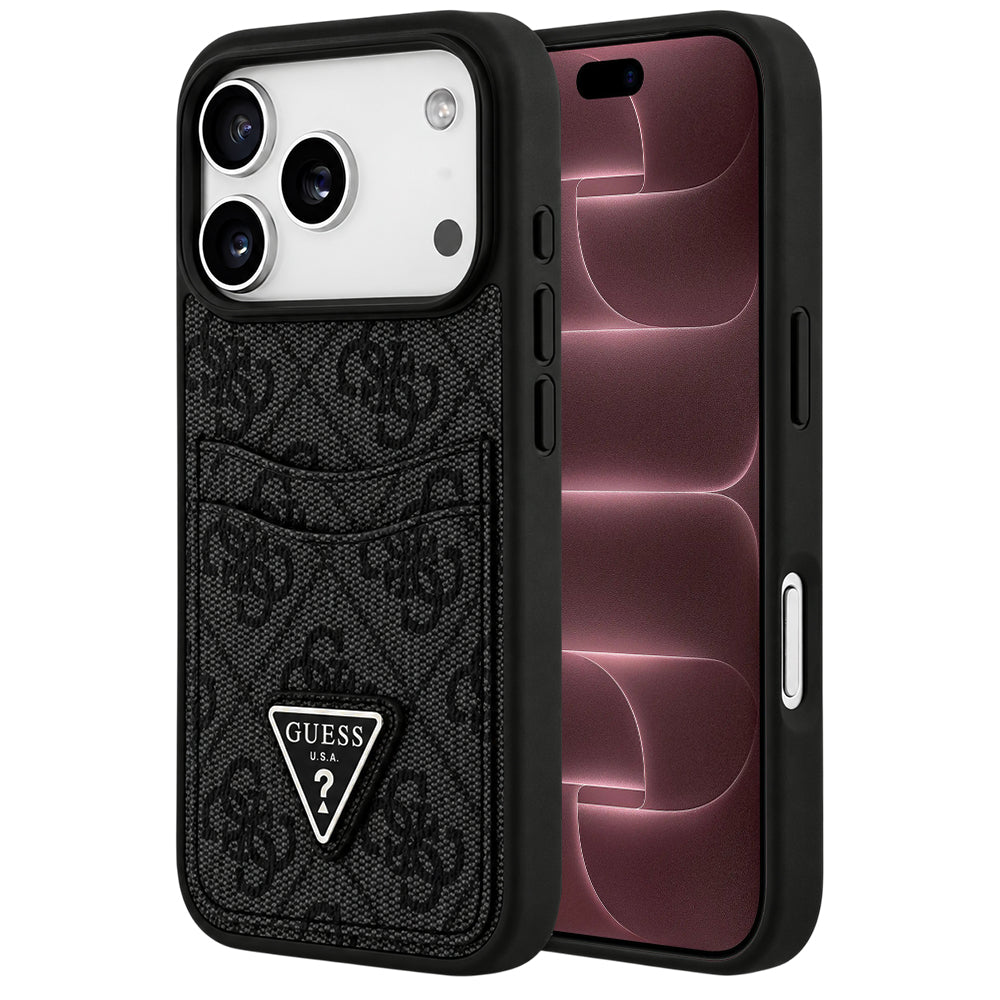 Θήκη για Apple iPhone 18 Pro Max / 17 Pro Max, Guess, 4G Double Card Triangle, Μαύρη