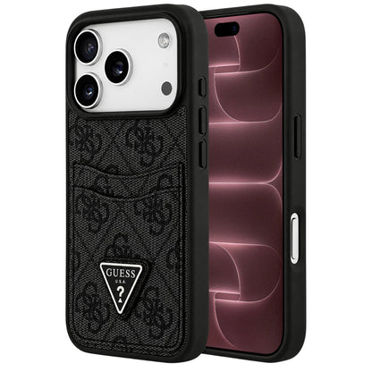 Θήκη για Apple iPhone 18 Pro Max / 17 Pro Max, Guess, 4G Double Card Triangle, Μαύρη