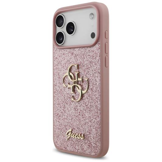 Θήκη για Apple iPhone 18 Pro Max / 17 Pro Max, Guess, Fixed Glitter Big 4G, Ροζ