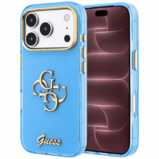Θήκη για Apple iPhone 18 Pro Max / 17 Pro Max, Guess, IML 4G Metal Script, Μπλε
