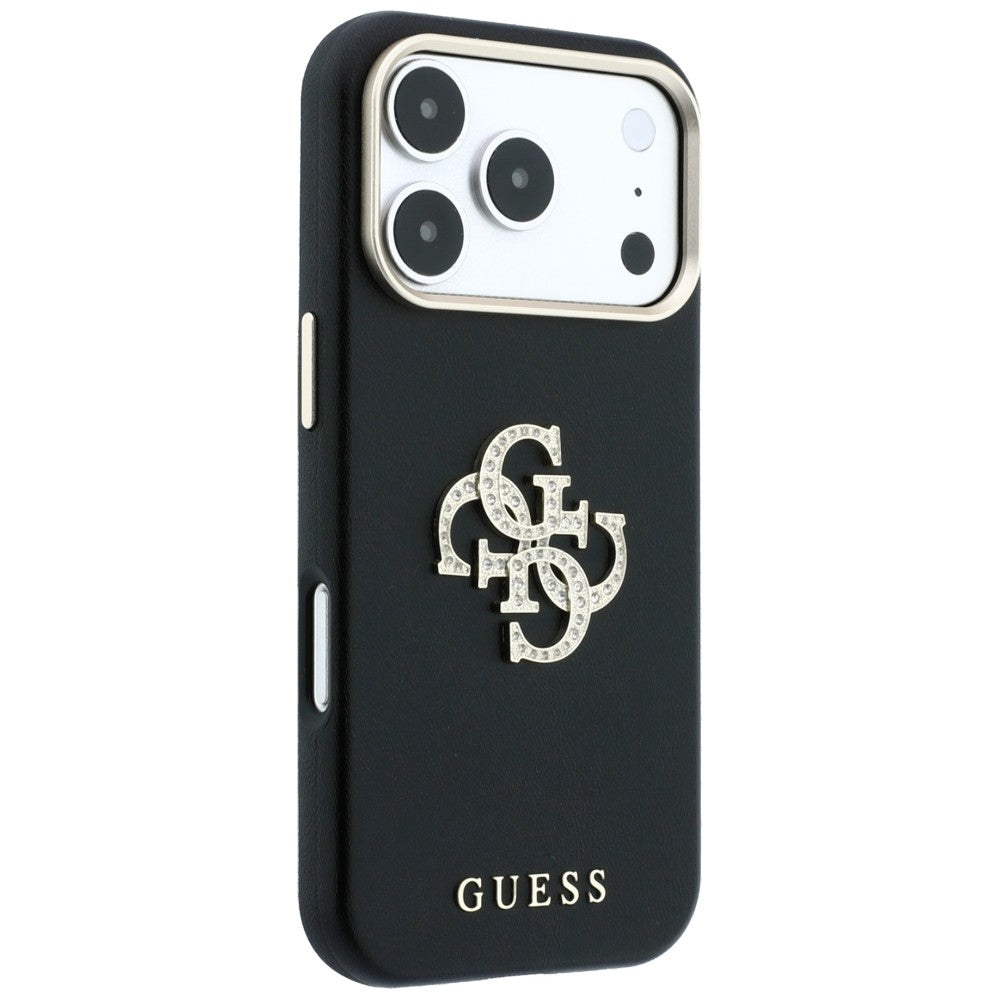 Case for Apple iPhone 18 Pro Max / 17 Pro Max, Guess, Smooth Big Strass Logo, Burgundy