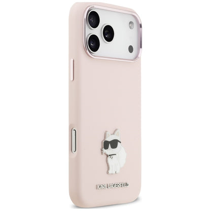 Θήκη για Apple iPhone 18 Pro Max / 17 Pro Max, Karl Lagerfeld, Choupette Metal Pin, Ροζ