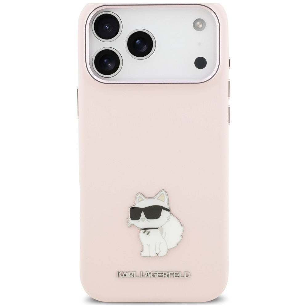 Θήκη για Apple iPhone 18 Pro Max / 17 Pro Max, Karl Lagerfeld, Choupette Metal Pin, Ροζ