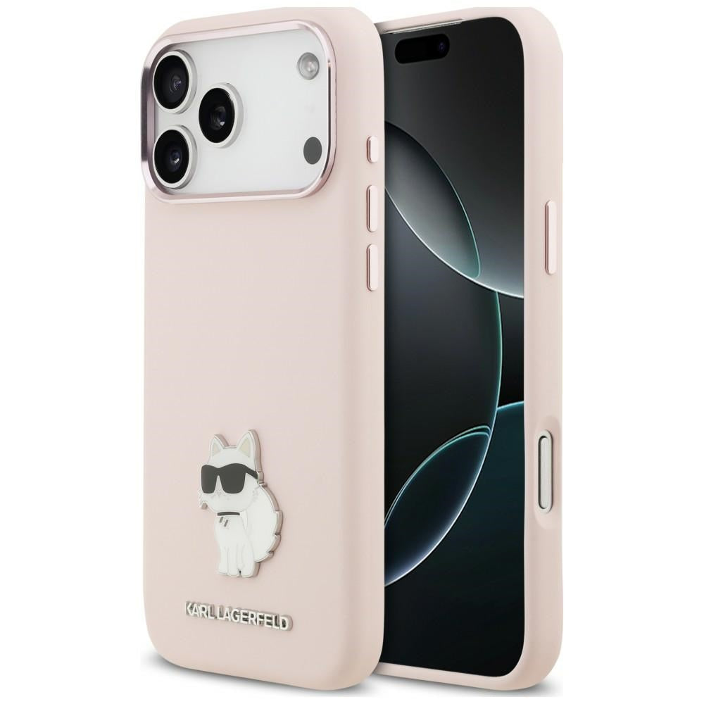 Θήκη για Apple iPhone 18 Pro Max / 17 Pro Max, Karl Lagerfeld, Choupette Metal Pin, Ροζ