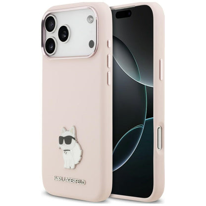 Θήκη για Apple iPhone 18 Pro Max / 17 Pro Max, Karl Lagerfeld, Choupette Metal Pin, Ροζ