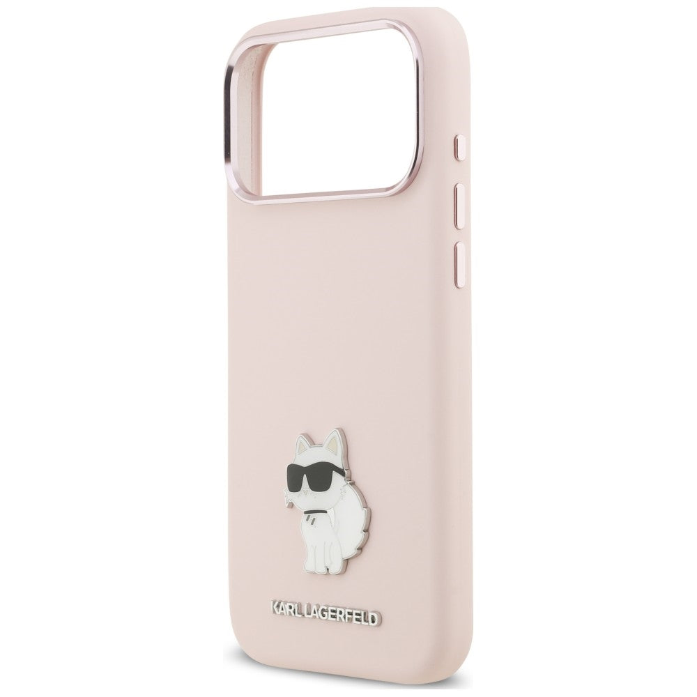 Θήκη για Apple iPhone 18 Pro Max / 17 Pro Max, Karl Lagerfeld, Choupette Metal Pin, Ροζ