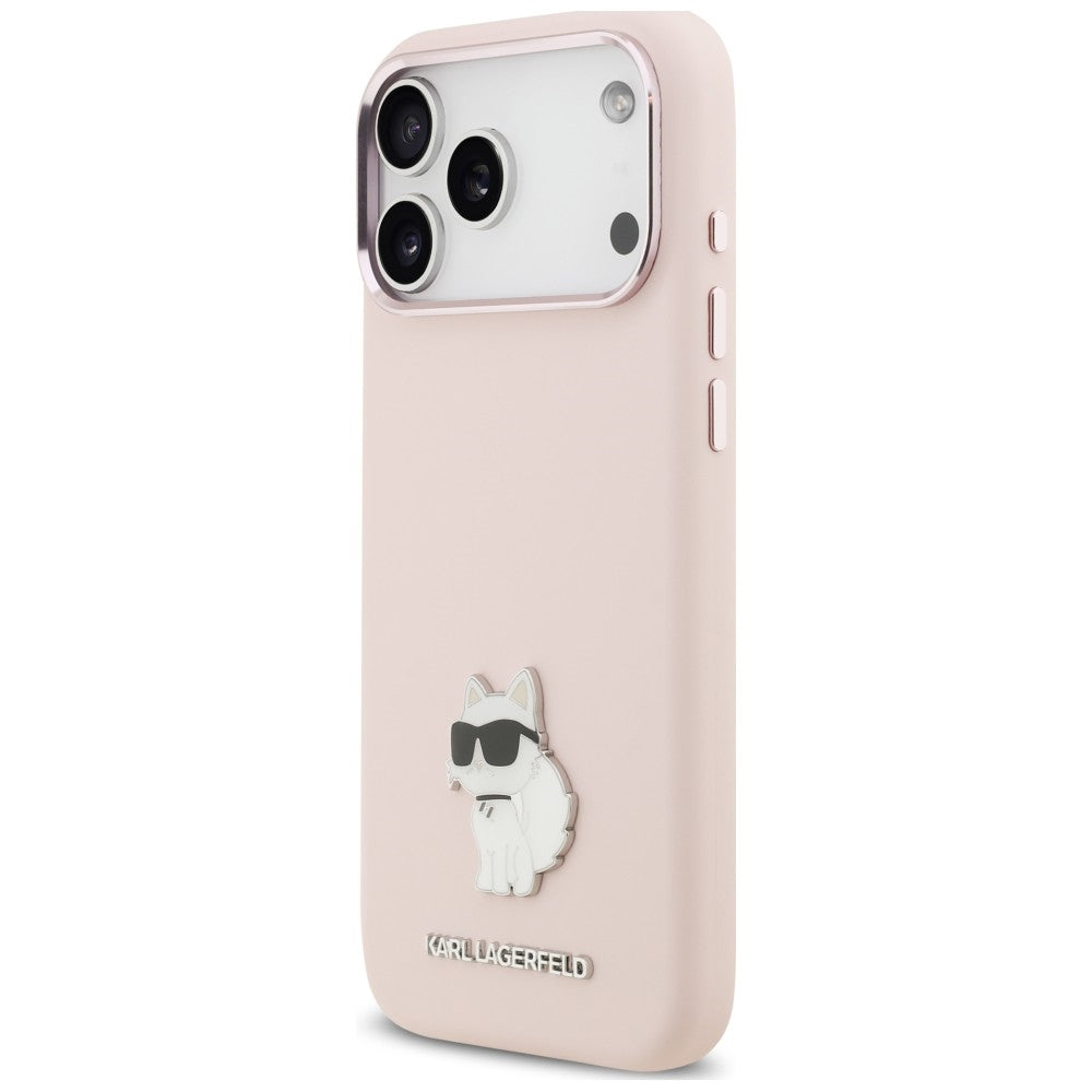 Θήκη για Apple iPhone 18 Pro Max / 17 Pro Max, Karl Lagerfeld, Choupette Metal Pin, Ροζ