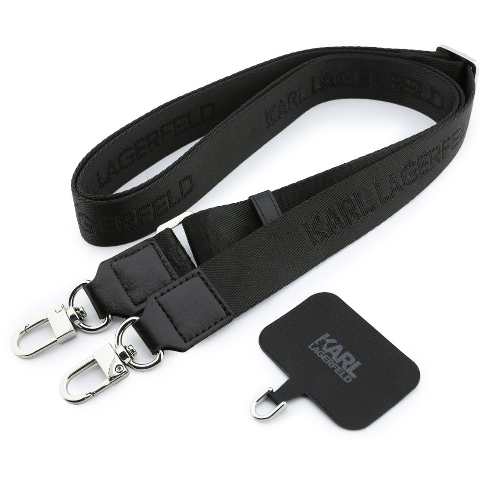 Θήκη για Apple iPhone 18 Pro Max / 17 Pro Max, Karl Lagerfeld, Saffiano Crossbody Karl & Choupette Head's Pins Logo, Μπορντό