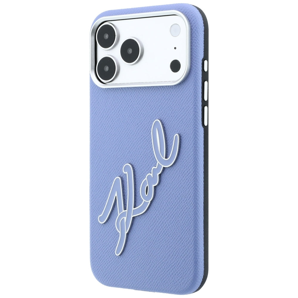 Θήκη για Apple iPhone 18 Pro Max / 17 Pro Max, Karl Lagerfeld, Λείο Μεγάλο Λογότυπο Υπογραφής από Ρητίνη, Μπλε