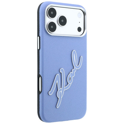 Θήκη για Apple iPhone 18 Pro Max / 17 Pro Max, Karl Lagerfeld, Λείο Μεγάλο Λογότυπο Υπογραφής από Ρητίνη, Μπλε