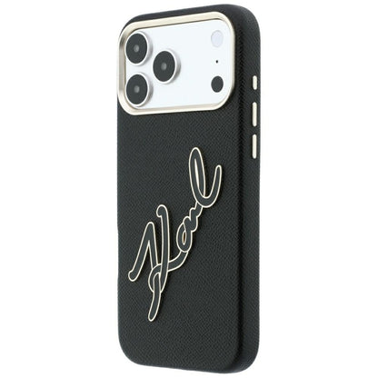 Θήκη για Apple iPhone 18 Pro Max / 17 Pro Max, Karl Lagerfeld, Λείο Μεγάλο Ρητινώδες Λογότυπο Υπογραφής, Μαύρο