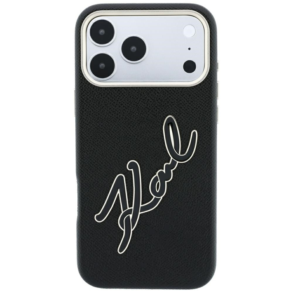 Θήκη για Apple iPhone 18 Pro Max / 17 Pro Max, Karl Lagerfeld, Λείο Μεγάλο Ρητινώδες Λογότυπο Υπογραφής, Μαύρο