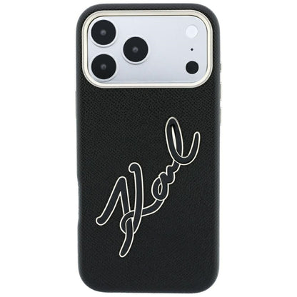 Θήκη για Apple iPhone 18 Pro Max / 17 Pro Max, Karl Lagerfeld, Λείο Μεγάλο Ρητινώδες Λογότυπο Υπογραφής, Μαύρο