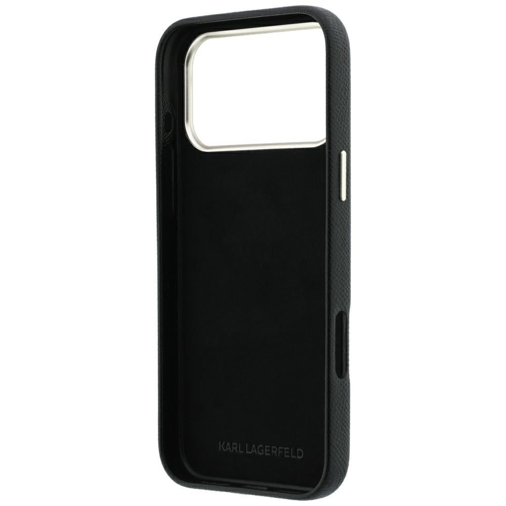 Θήκη για Apple iPhone 18 Pro Max / 17 Pro Max, Karl Lagerfeld, Λείο Μεγάλο Ρητινώδες Λογότυπο Υπογραφής, Μαύρο