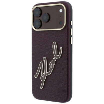 Θήκη για Apple iPhone 18 Pro Max / 17 Pro Max, Karl Lagerfeld, Λείο Μεγάλο Ρητινώδες Λογότυπο Υπογραφής, Βυσσινί