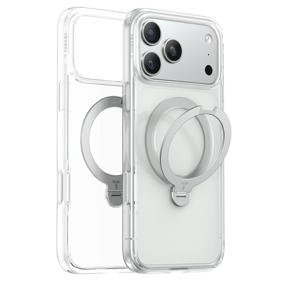 Θήκη MagSafe για Apple iPhone 18 Pro Max / 17 Pro Max, Torras, Ostand Spin, Διαφανής