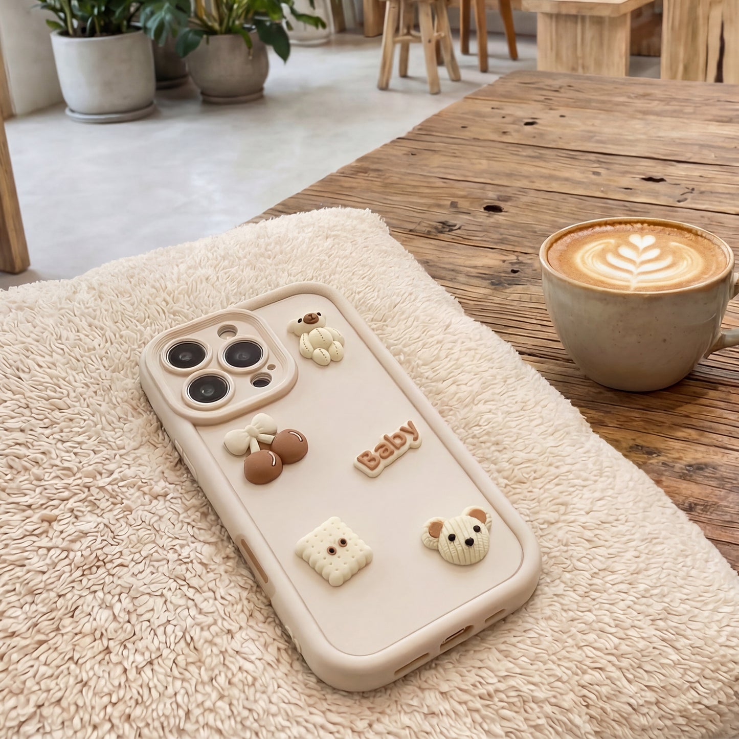 Θήκη για Apple iPhone 14, OEM, Ultra Trendy 3D Bear, Μπεζ