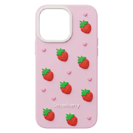 Θήκη για Apple iPhone 15 / 14 / 13, OEM, Φράουλα, Ροζ